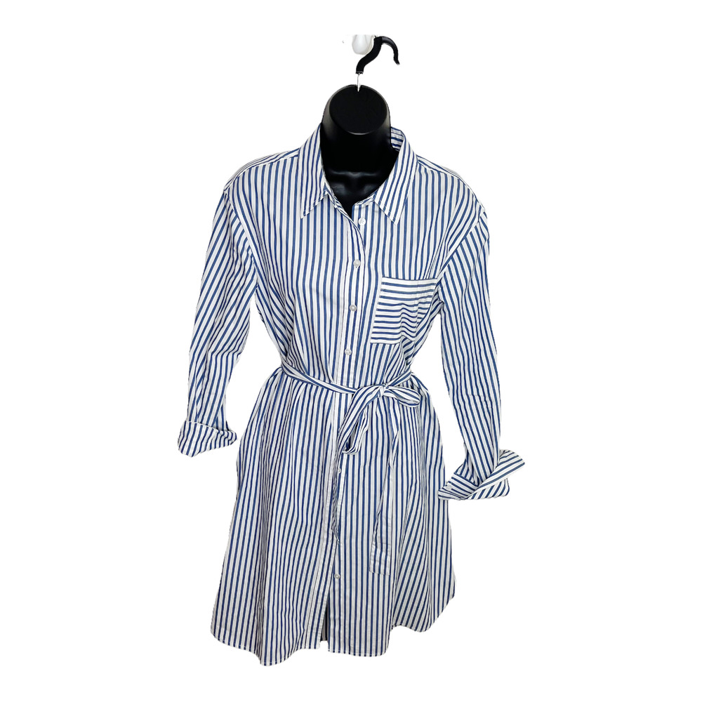 Draper James Carly Shirtdress Sample Blue White Size Small Belted Cotton